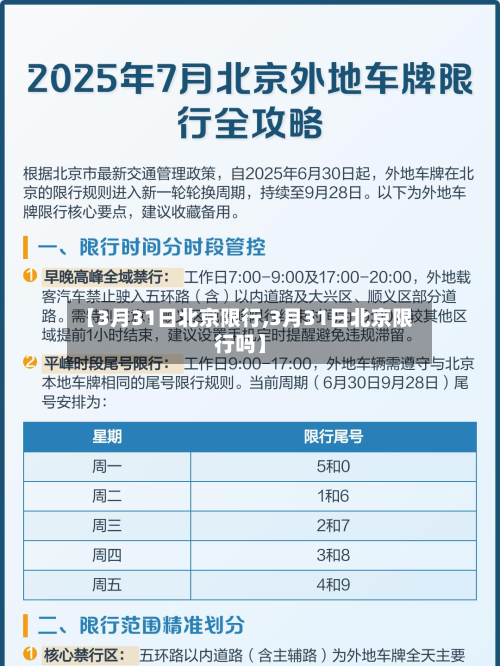 【3月31日北京限行,3月31日北京限行吗】