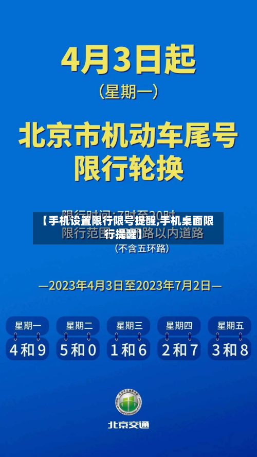 【手机设置限行限号提醒,手机桌面限行提醒】-第3张图片