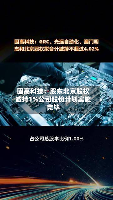 固高科技：股东北京股权减持1%公司股份计划实施完毕-第2张图片