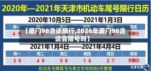 【厦门98洽谈限行,2026年厦门98洽谈会限号吗】-第2张图片