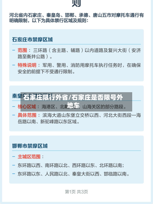 石家庄限行外省/石家庄是否限号外地车
