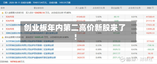 创业板年内第二高价新股来了!