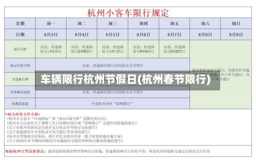 车辆限行杭州节假日(杭州春节限行)