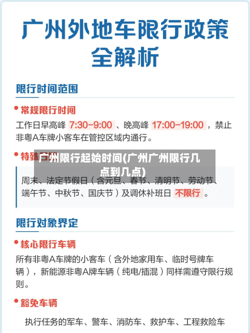 广州限行起始时间(广州广州限行几点到几点)
